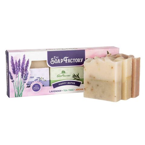 The Soap Factory İpek Serisi Üçlü Sabun Paketi: Lavanta - Çay Ağacı - Argan