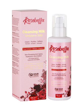 Rosebella Gül Özlü Yüz Temizleme Sütü 200 ml - Rosebella