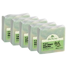 The Soap Factory İpek Seri El Yapımı Çay Ağacı Sabunu 100 g x 5 Adet (Toplam 500 g) - Thumbnail